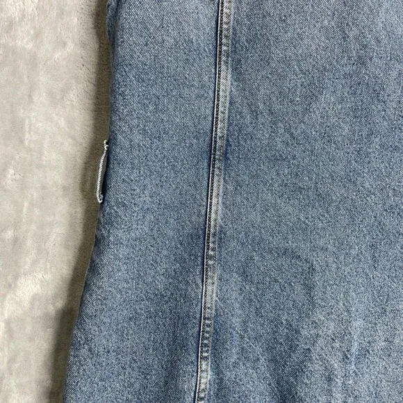 Zara Denim Dress Womens XL Blue Sleeveless Western Classic Button‎ Front - Picture 6 of 10